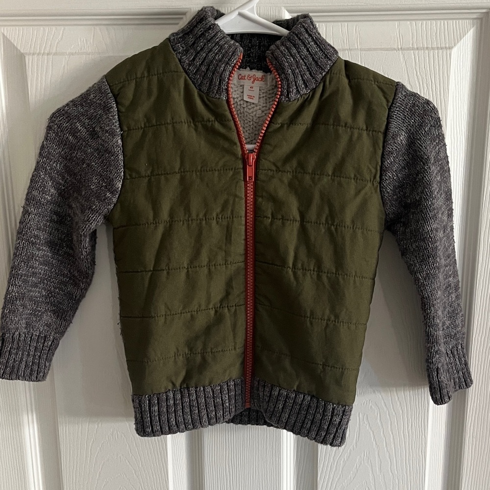 Cat & Jack Green and Gray Kids Sweater
